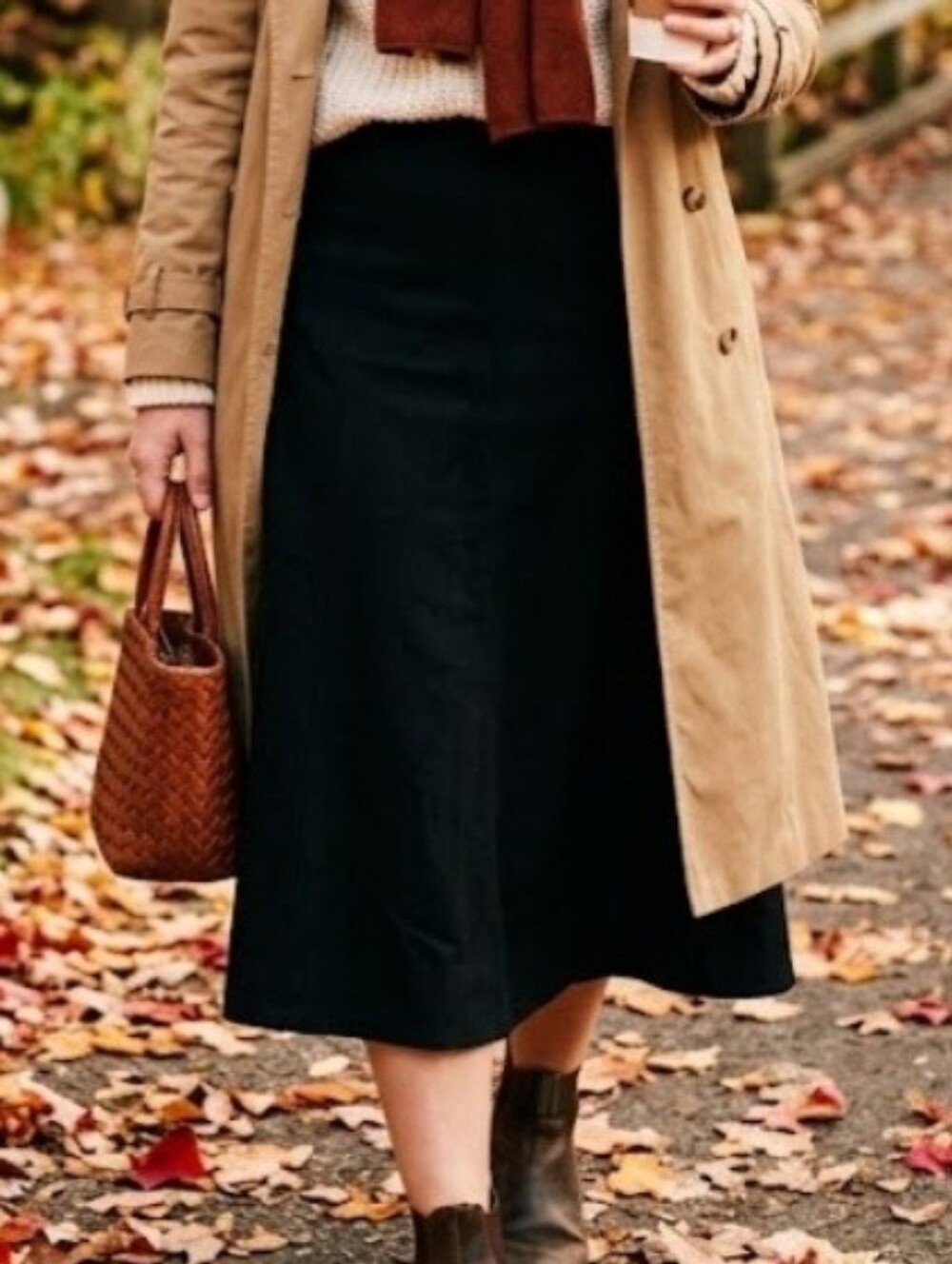 Talbots Italian Flannel Black Wool Blend A-line Panel Midi Skirt Size 12